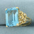 Blue Topaz and Diamond Ring in 14k Yellow Gold