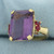 Amethyst and Ruby Statement Ring in 14k Yellow Gold