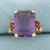 Amethyst and Ruby Statement Ring in 14k Yellow Gold