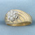 Vintage Diamond Flower Design Dome Ring in 14K Yellow Gold