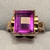 Color Change Lab Sapphire Ring in 14k Yellow Gold