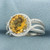 Effy Citrine Cable Ring in Sterling Silver