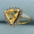 Checkerboard Citrine, Cognac Diamond, and White Diamond Ring in 14k Yellow Gold