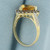Checkerboard Citrine, Cognac Diamond, and White Diamond Ring in 14k Yellow Gold