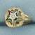 Diamond Masonic Eastern Star Ring in 10k Yellow Gold
