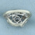 Antique Old European Cut Diamond Ring in 14k White Gold