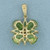 Peridot and Diamond Flower Pendant in 10k Yellow Gold