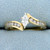 Vintage Marquise and Round Diamond Bypass Engagement Ring in 14K Yellow Gold