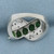 Green Garnet and Diamond Ring in 10k White Gold