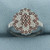 Garnet and Diamond Ring in 10k White Gold