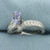 Tanzanite and Diamond Ring in 14k White Gold