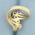 Natural Ruby and Diamond Pinky Ring in 14K Yellow Gold