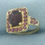 Garnet and Pink Tourmaline Ring in 10k Yellow Gold