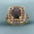 Garnet and Pink Tourmaline Ring in 10k Yellow Gold