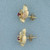 Ruby Tri Color Gold Leaf Earrings in 10K Yellow, Green, and Rose Gold