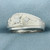 Mens 3 Stone Diamond Ring in 14K White Gold