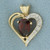 Garnet and Diamond Heart Pendant in 14K Yellow Gold