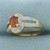 Spessartite Garnet and Diamond Ring in 10K Yellow Gold.