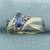 Sapphire and Diamond Ring in 10k White Gold