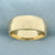 Mens Wide High Polish Wedding Band Ring in 14k Yellow Gold