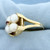 Vintage Akoya Pearl and Ruby Satement Ring in 14K Yellow Gold