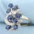 Designer Sapphire and Diamond Statement Ring in 14K White Gold