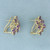 Amethyst and Diamond Omega Back Earrings in 14k Yellow Gold