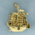 Galleon Sailing Tall Ship 3D Pendant in 14k Yellow Gold
