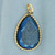 Blue Druzy Quartz Pendant in 14k Yellow Gold