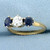 Antique Three Stone Sapphire and Diamond Ring in 14K Yellow and White Gold