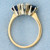 Antique Three Stone Sapphire and Diamond Ring in 14K Yellow and White Gold