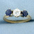 Antique Three Stone Sapphire and Diamond Ring in 14K Yellow and White Gold