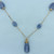 Blue Kyanite Station Dangle Necklace in 14k Yellow Gold