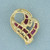 Ruby and Diamond Heart Pendant or Slide in 14k Yellow Gold