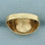 Striped Dome Shrimp Ring in 10k Yellow Gold
