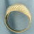 Striped Dome Shrimp Ring in 10k Yellow Gold
