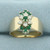 Emerald And Diamond Ring in 14K Yellow Gold