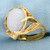 White Jade Solitaire Serenity Ring in 14K Yellow Gold