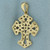 Chocolate and White Diamond Cross Pendant in 10k Yellow Gold