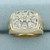 Mens Pave Diamond Presidential Design Ring in 14k Yellow Gold
