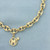 M Initial  Anchor Mariner Bracelet in 14k Yellow Gold