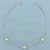 Heart and Ball Bead Anklet in 14k Yellow and White Gold