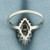 Square and Round Diamond Ring in 14k White Gold