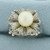Vintage Cultured Akoya Pearl Ring in 14k White Gold