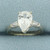 Pear and Baguette White Sapphire Three Stone Ring in 14k White Gold