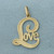 Love Pendant or Charm in 14k Yellow Gold