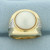 Mabe Pearl and Diamond Ring in 14k Yellow Gold