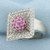Interchangeable Pink Sapphire and Diamond Ring in 14K White Gold