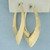 V Shaped Leaf Design Hoop Earrings in 10k Yellow Gold