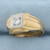 Vintage Solitaire Diamond Ring in 14K Yellow and White Gold